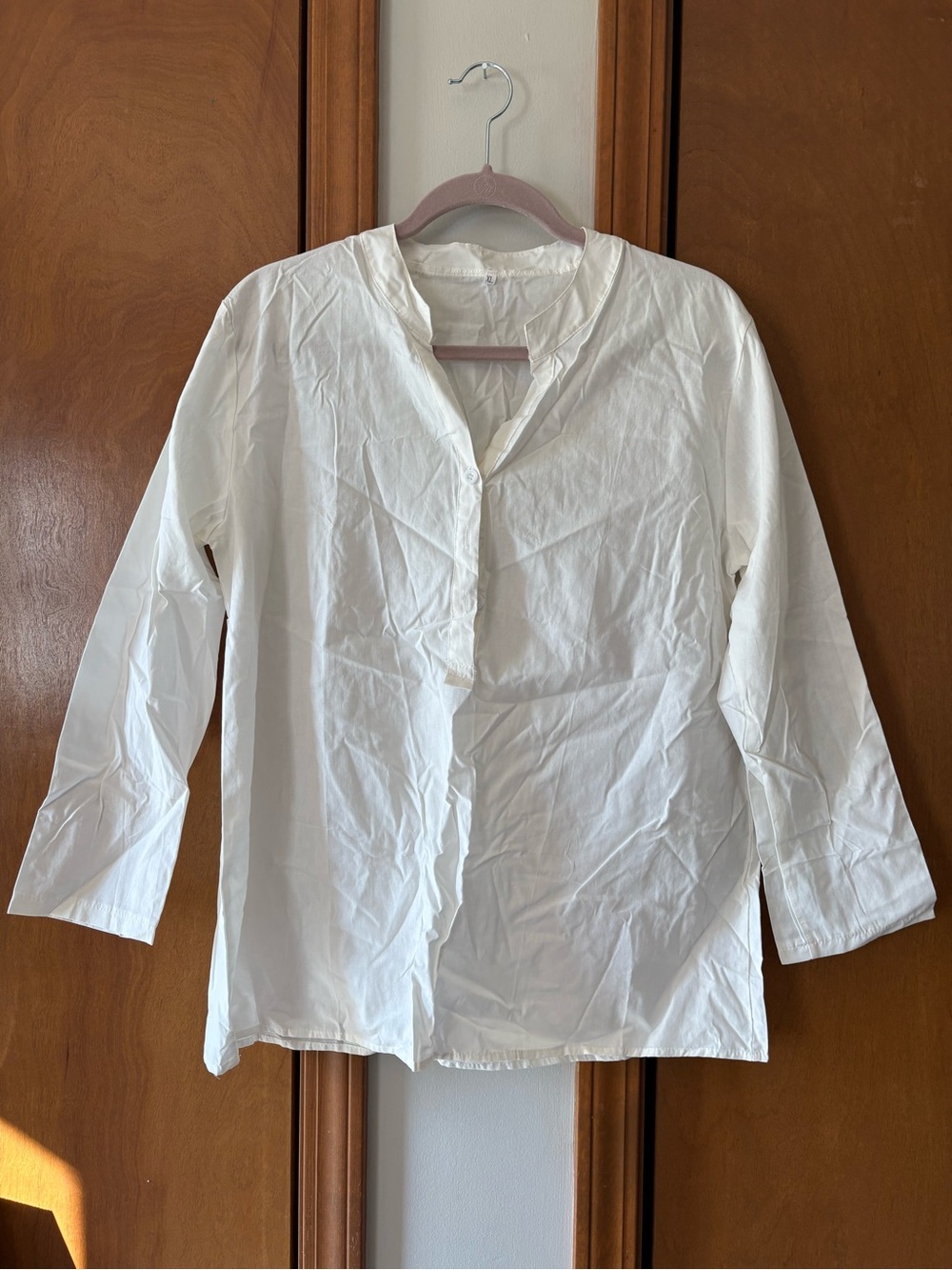Classic White Long Sleeve Button-Front Shirt